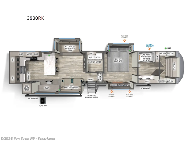 2026 Forest River Sandpiper 3800RK - New Fifth Wheel For Sale by Fun Town RV - Texarkana in Texarkana, Arkansas features Slideout