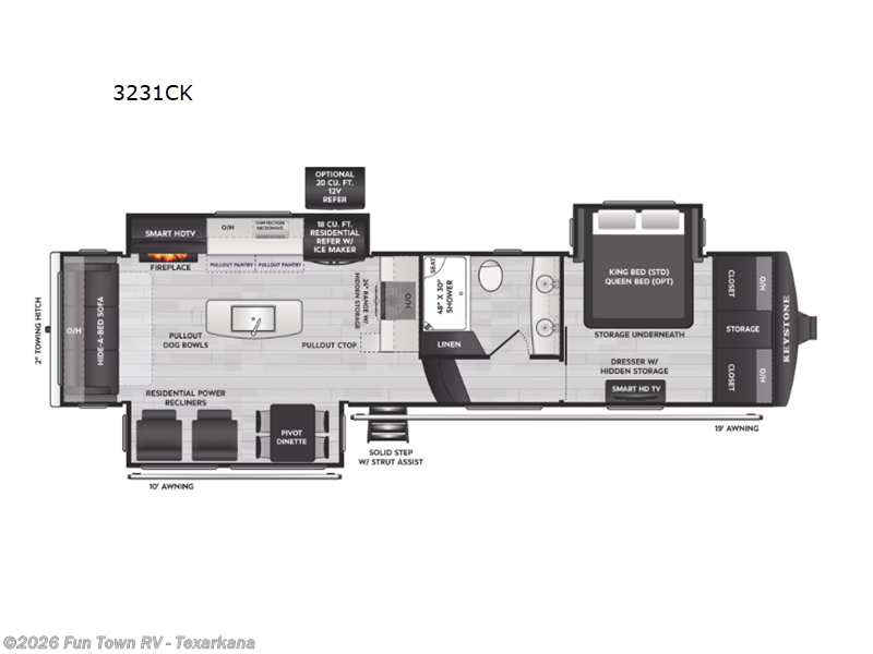 2026 Keystone Montana 3231CK - New Fifth Wheel For Sale by Fun Town RV - Texarkana in Texarkana, Arkansas features Slideout
