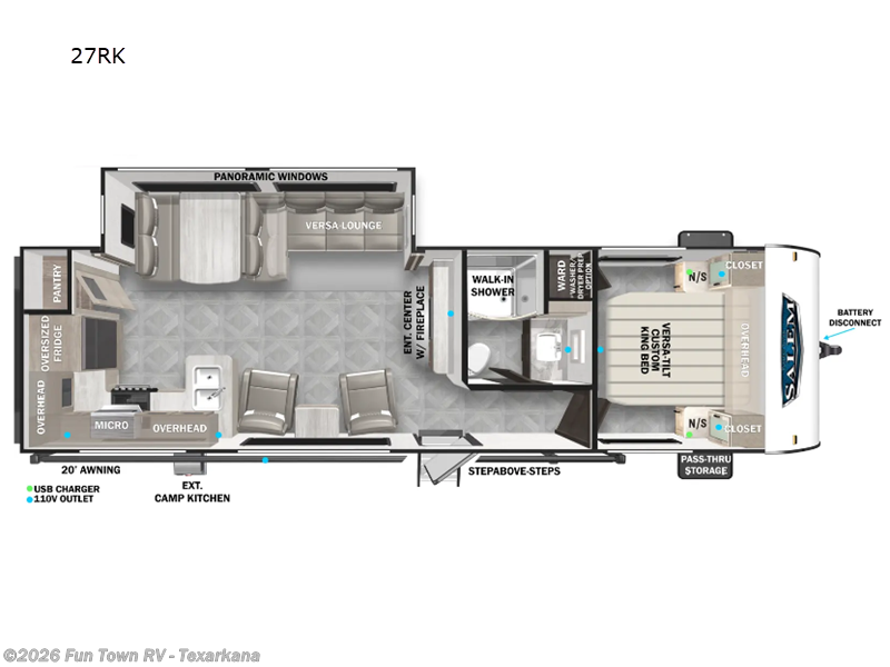 2025 Forest River Salem 27RK - New Travel Trailer For Sale by Fun Town RV - Texarkana in Texarkana, Arkansas features Slideout