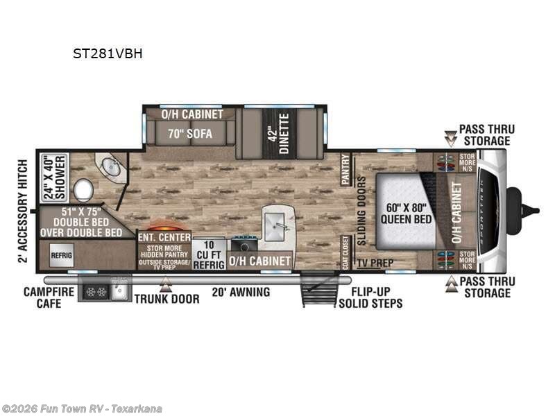 2021 Venture RV SportTrek 281VBH - Used Travel Trailer For Sale by Fun Town RV - Texarkana in Texarkana, Arkansas features Slideout