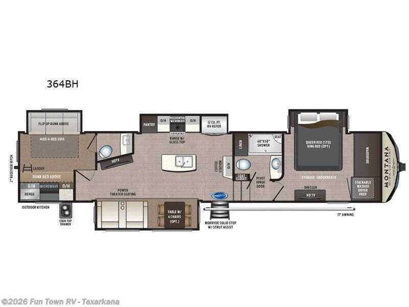2019 Keystone Montana 364BH - Used Fifth Wheel For Sale by Fun Town RV - Texarkana in Texarkana, Arkansas features Slideout