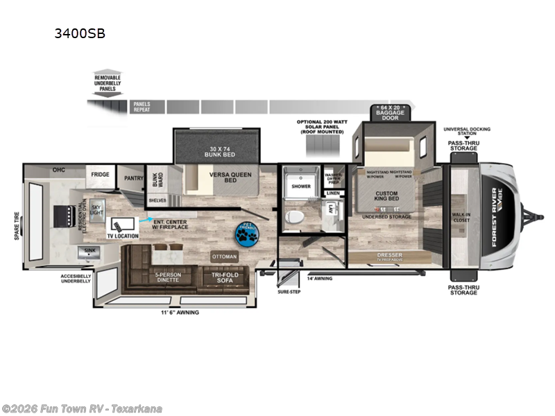 2026 Forest River Vibe 3400SB - New Travel Trailer For Sale by Fun Town RV - Texarkana in Texarkana, Arkansas features Slideout