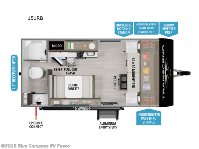 Pasco Blue Dog Rv 2025 Grand Design Transcend One 151RB #T96304 - For Sale in Pasco, WA