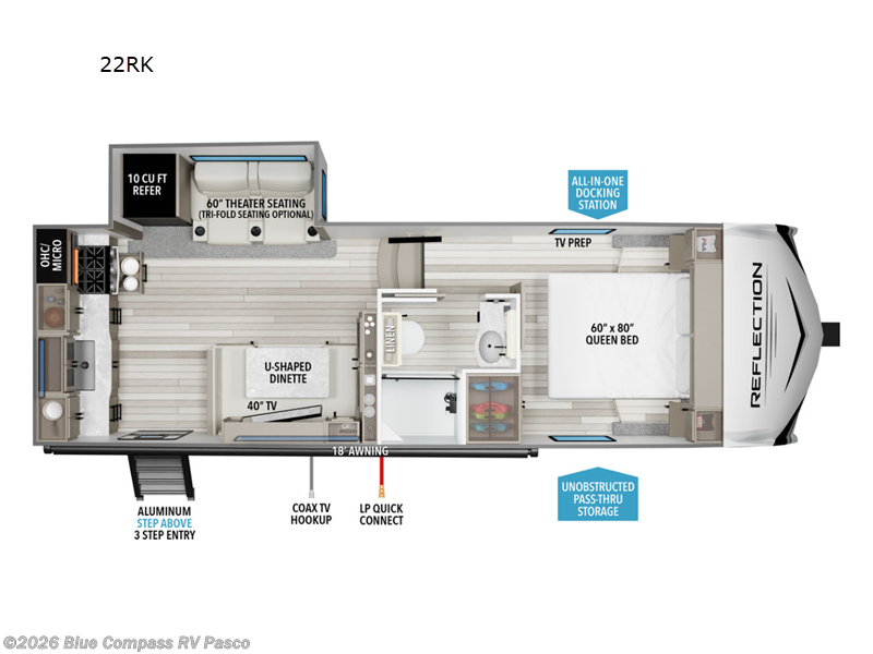 2026 Grand Design Reflection 100 Series 22RK - New Fifth Wheel For Sale by Blue Compass RV Pasco in Pasco, Washington features Slideout