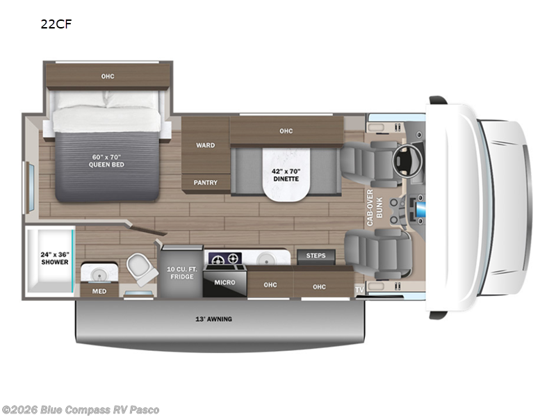 2026 Entegra Coach Odyssey SE 22CF - New Class C For Sale by Blue Compass RV Pasco in Pasco, Washington features Slideout