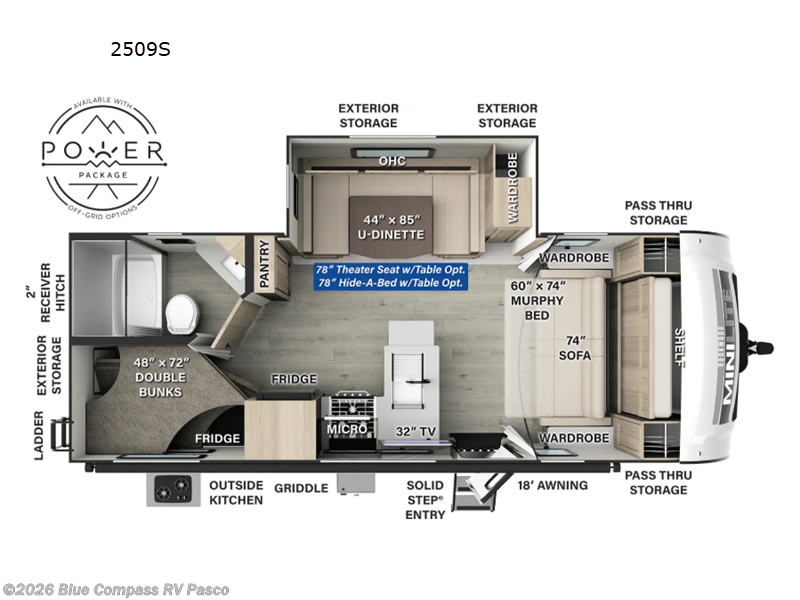 2025 Forest River Rockwood Mini Lite 2509S - New Travel Trailer For Sale by Blue Compass RV Pasco in Pasco, Washington features Slideout