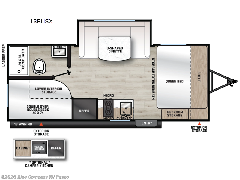 2026 Forest River Aurora Light 18BHSX - New Travel Trailer For Sale by Blue Compass RV Pasco in Pasco, Washington features Slideout