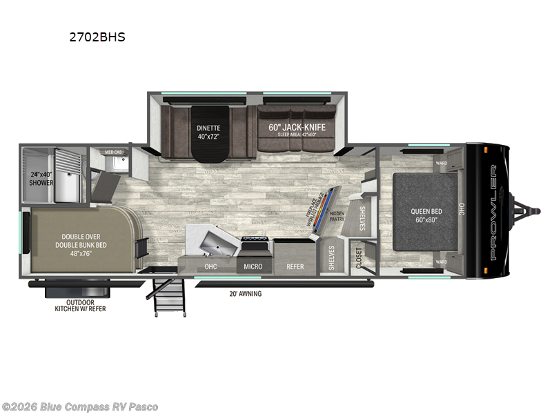 2026 Heartland Prowler 2702BHS - New Travel Trailer For Sale by Blue Compass RV Pasco in Pasco, Washington features Slideout
