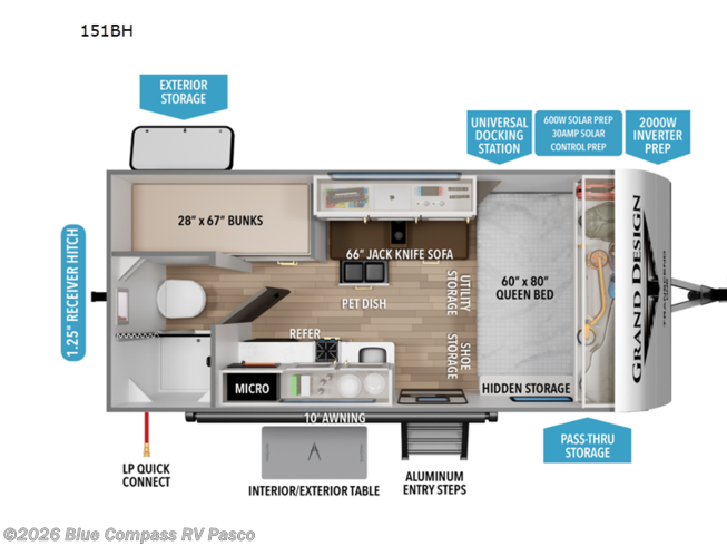 Pasco Blue Dog Rv 2026 Grand Design Transcend One 151BH #T144100 - For Sale in Pasco, WA