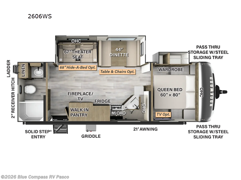 2024 Forest River Rockwood Ultra Lite 2606WS - Used Travel Trailer For Sale by Blue Compass RV Pasco in Pasco, Washington features Slideout
