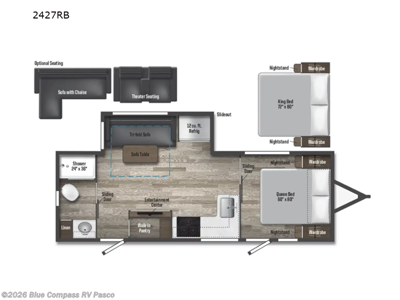 2022 Winnebago Voyage 2427RB - Used Travel Trailer For Sale by Blue Compass RV Pasco in Pasco, Washington features Slideout