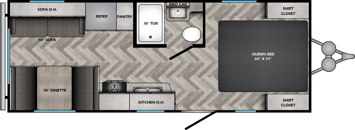 2025 CrossRoads Zinger Lite 211RD - New Travel Trailer For Sale by Ashley Marine & RV in Panama City, Florida features Water Heater, Furnace, Stove, Oven, Refrigerator