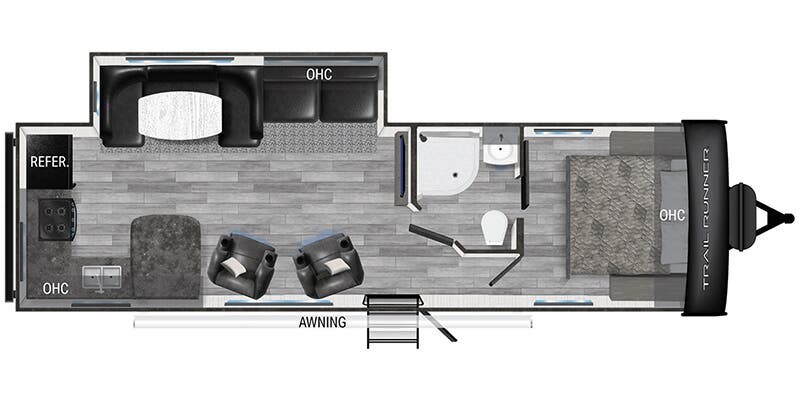 Floorplan of 2025 Heartland Trail Runner 27RKS
