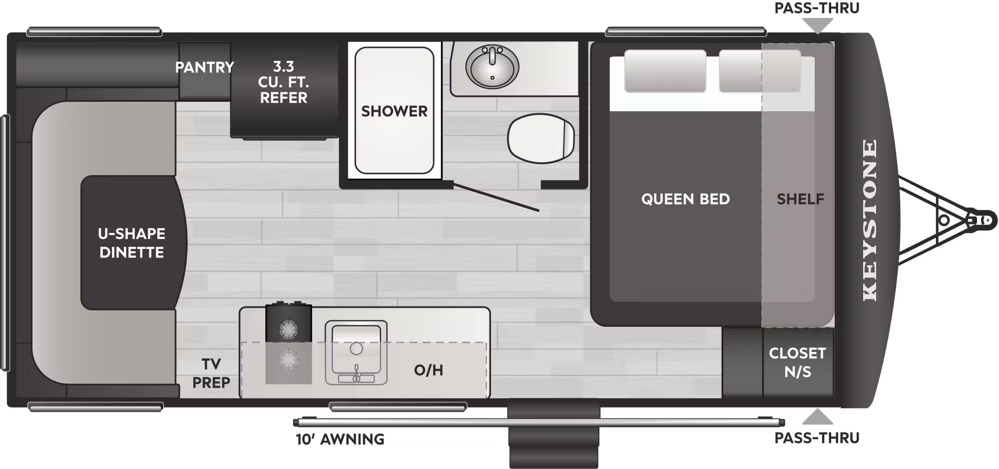 Floorplan of 2026 Keystone Hideout Mini 177RD