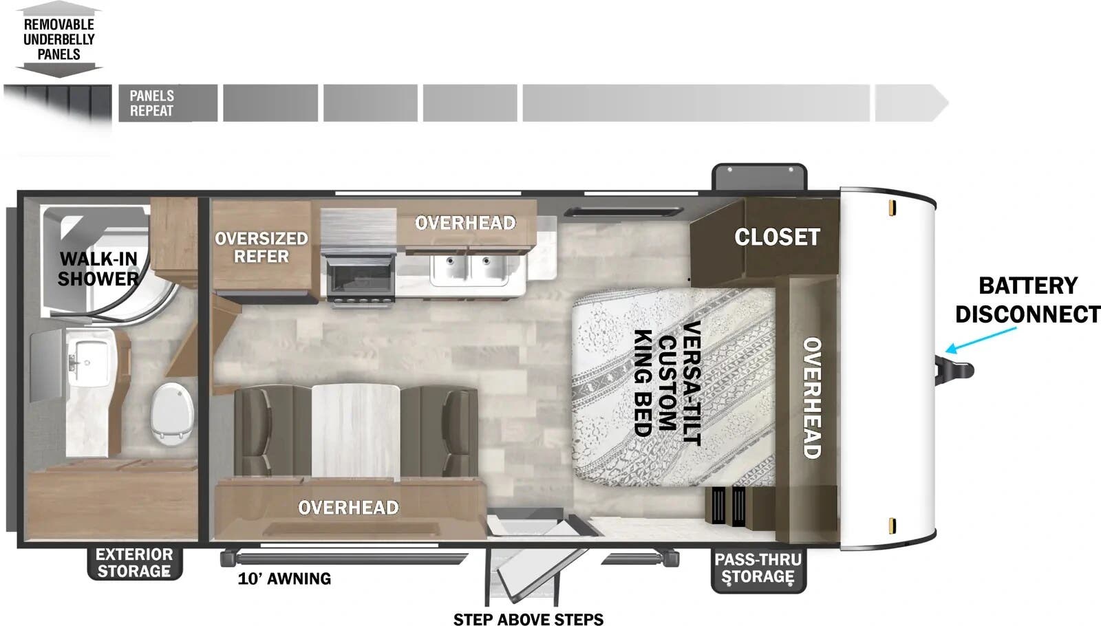 Floorplan of 2026 Forest River Wildwood X-Lite 171RBXL