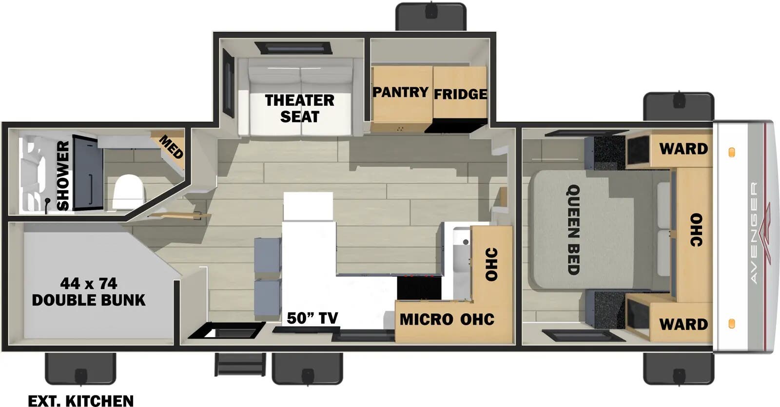 Floorplan of 2026 Prime Time Avenger 23BHS