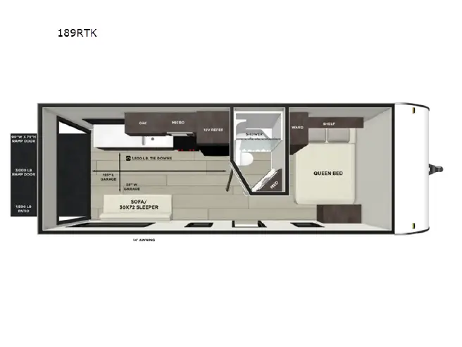 2026 Forest River Wildwood FSX Max Series 189RTK - New Travel Trailer For Sale by Ashley Marine & RV in Panama City, Florida features Shower, Detachable, Refrigerator, Backup Camera, Propane
