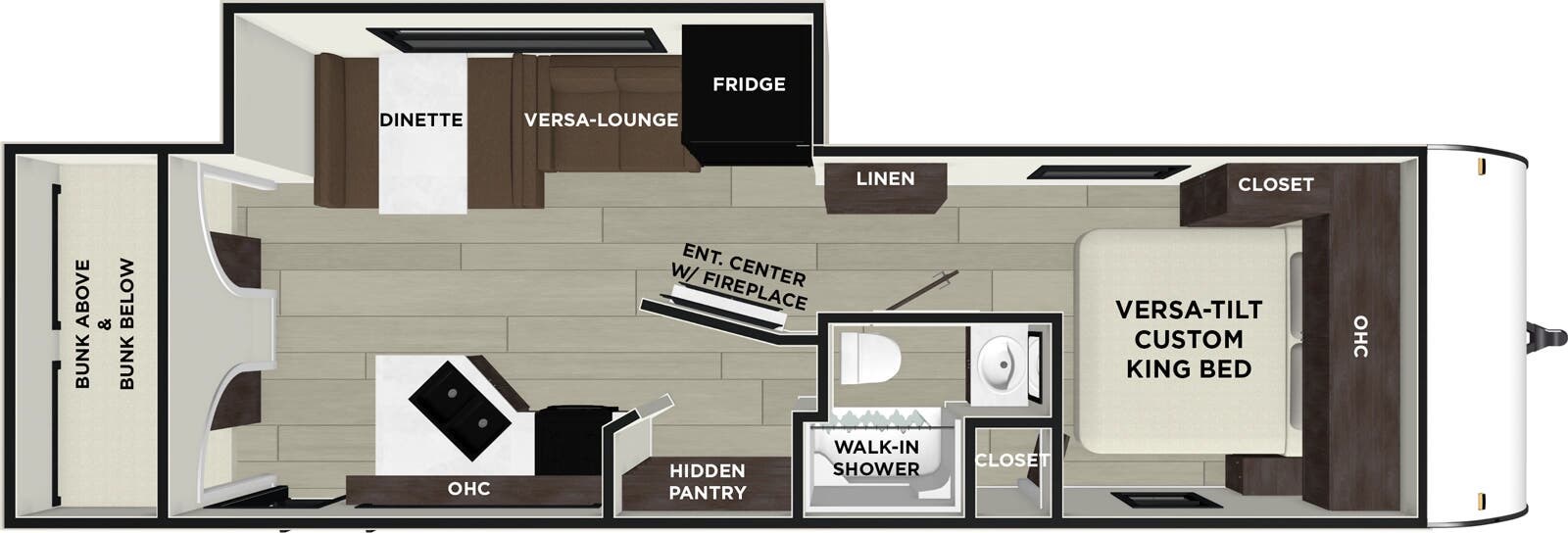 Floorplan of 2026 Forest River Wildwood X-Lite 28ICE