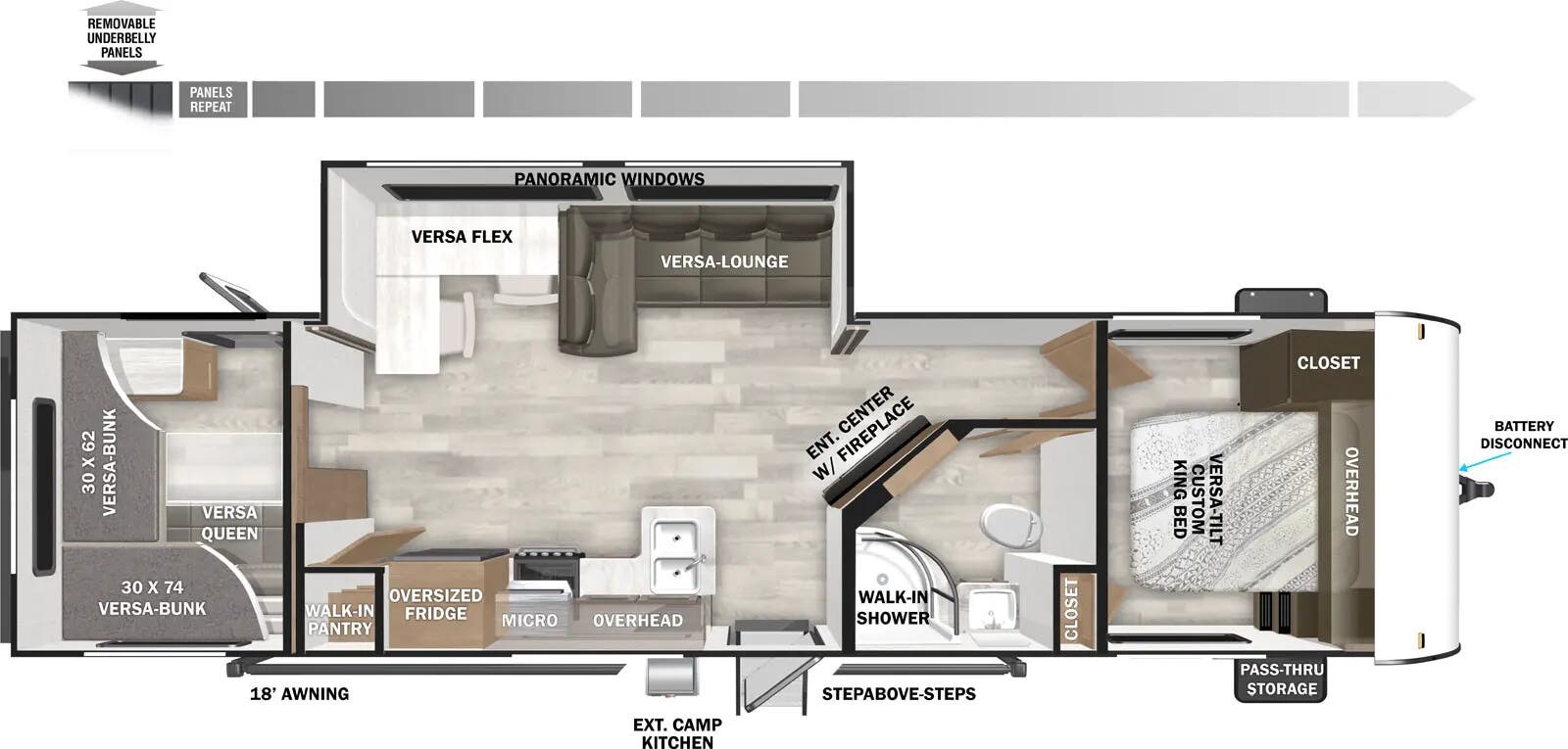 Floorplan of 2026 Forest River Wildwood 29VBUD