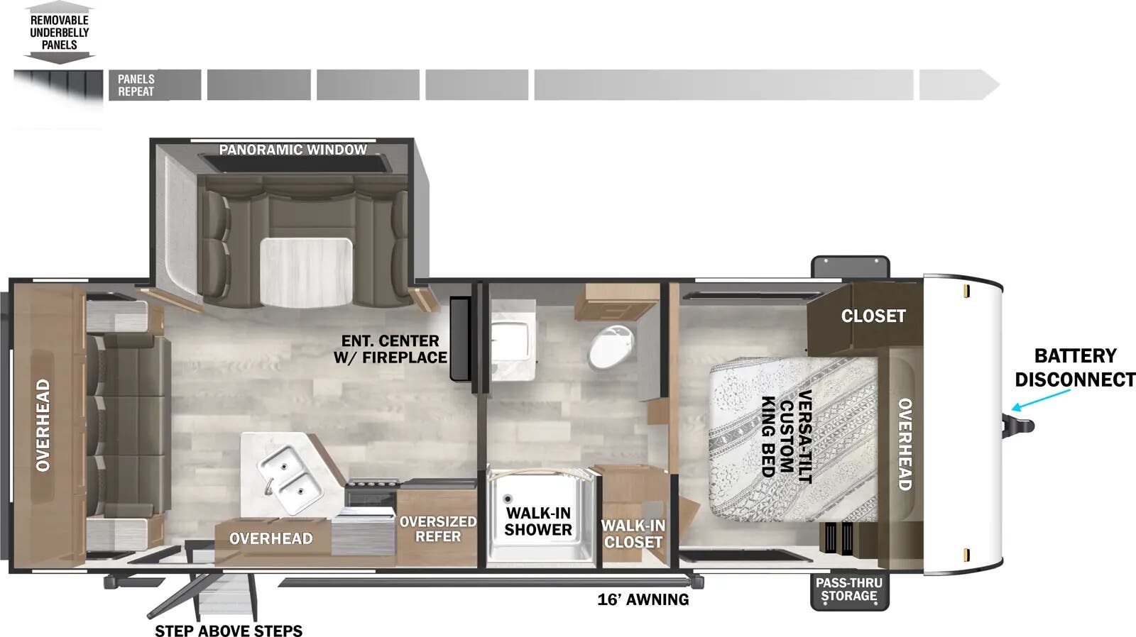 Floorplan of 2026 Forest River Wildwood X-Lite 24RLXL