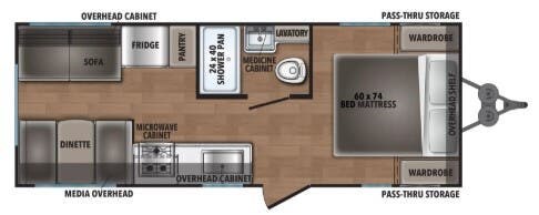 Floorplan of 2026 Shasta I-5 521CK