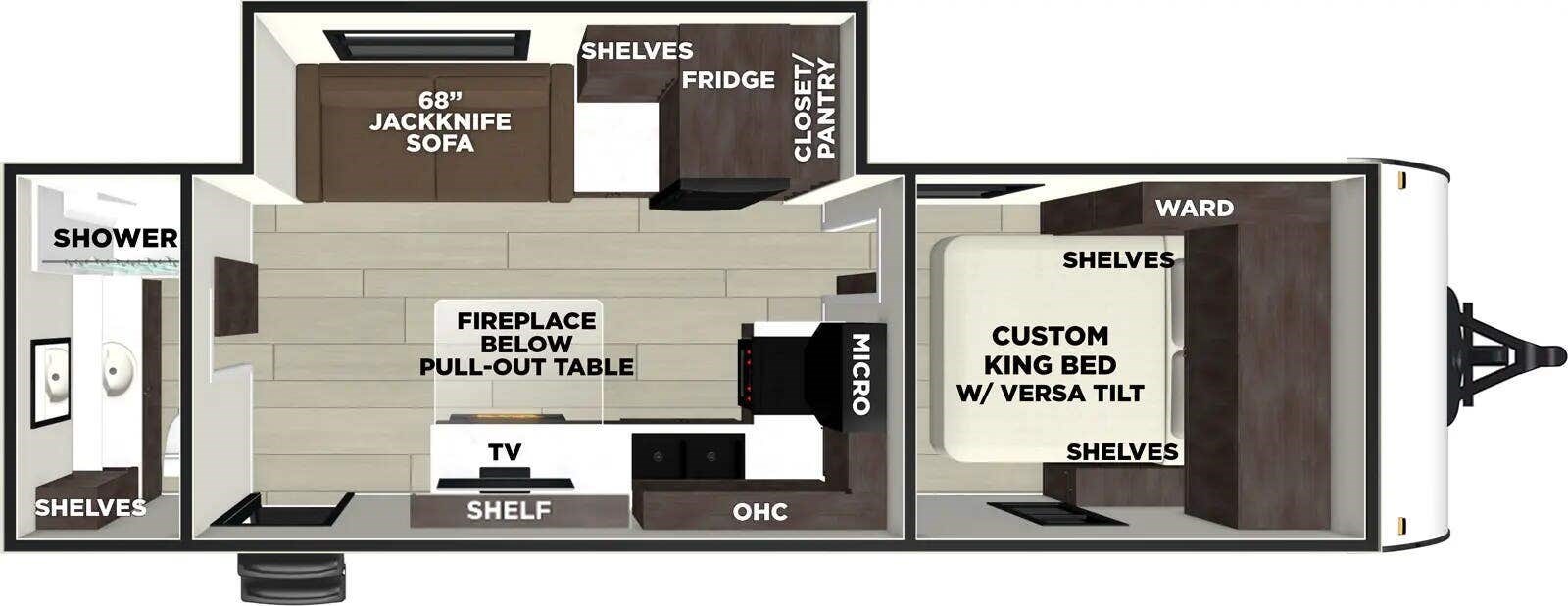 Floorplan of 2026 Forest River Wildwood 250ZEN
