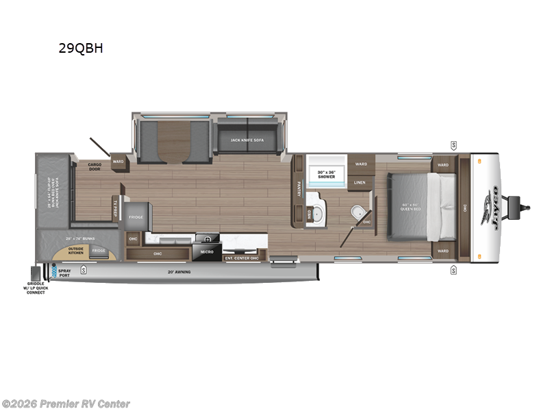 2024 Jayco Jay Feather 29QBH - New Travel Trailer For Sale by Premier RV Center in Lewiston, Idaho features Slideout