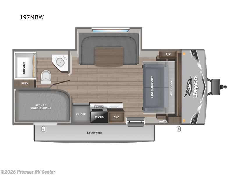 2025 Jayco Jay Flight SLX 197MBW - New Travel Trailer For Sale by Premier RV Center in Lewiston, Idaho features Slideout