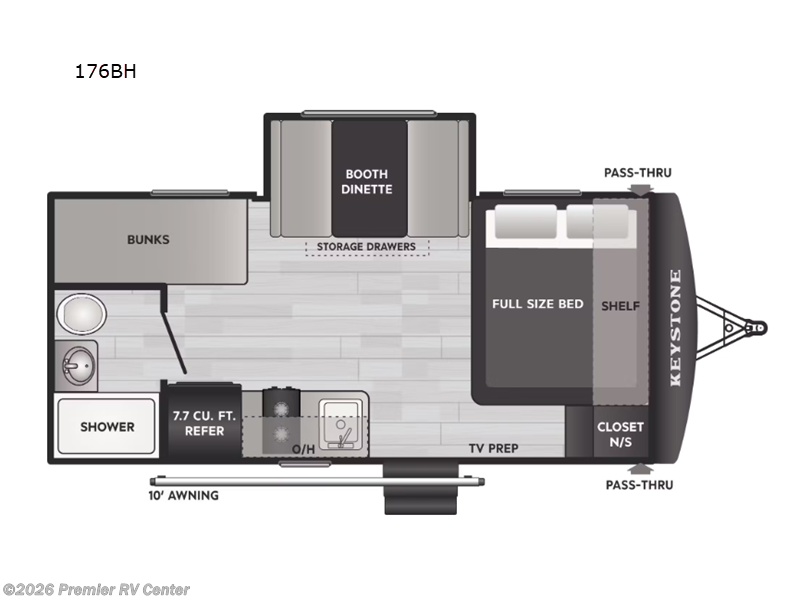2026 Keystone Hideout Mini 176BH - New Travel Trailer For Sale by Premier RV Center in Lewiston, Idaho features Slideout
