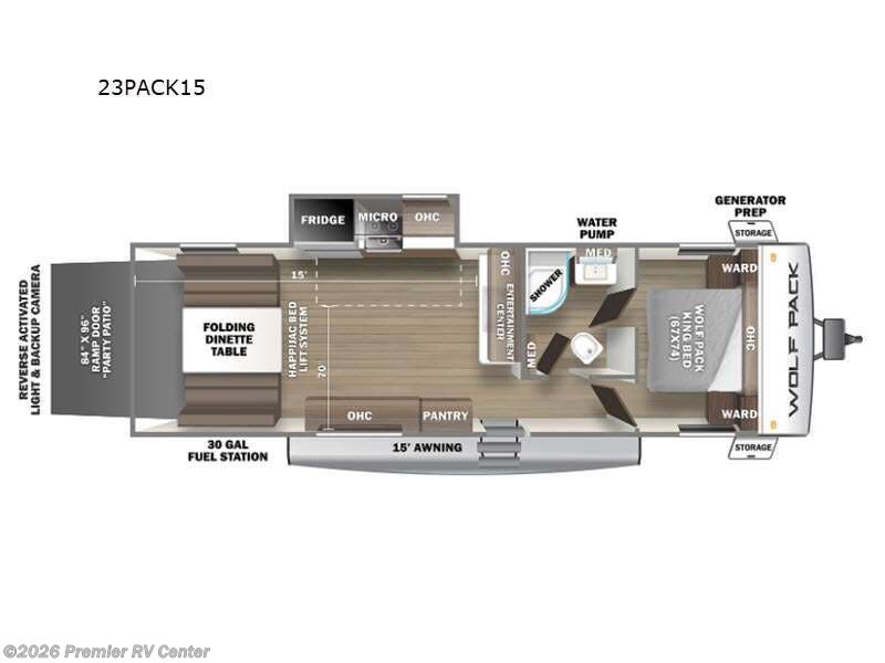 2021 Forest River Cherokee Wolf Pack 23PACK15 - Used Toy Hauler For Sale by Premier RV Center in Lewiston, Idaho features Slideout