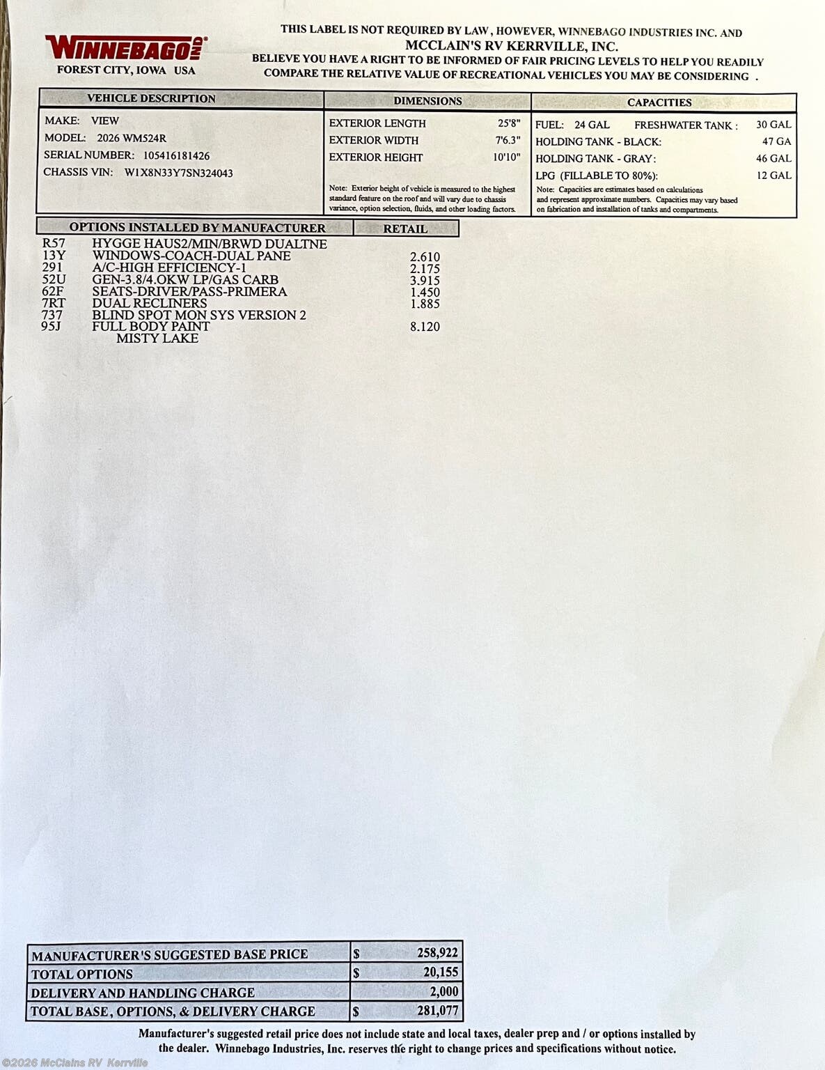 New 2026 Winnebago View 24R available in Kerrville, Texas
