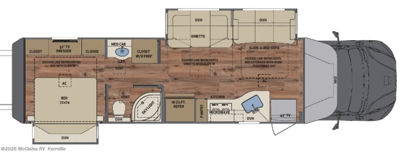 2023 Renegade VERONA 36VSB - Used Super C For Sale by McClains RV  in Kerrville, Texas features Fire Extinguisher, Hitch, LP Detector, Furnace, Air Conditioning
