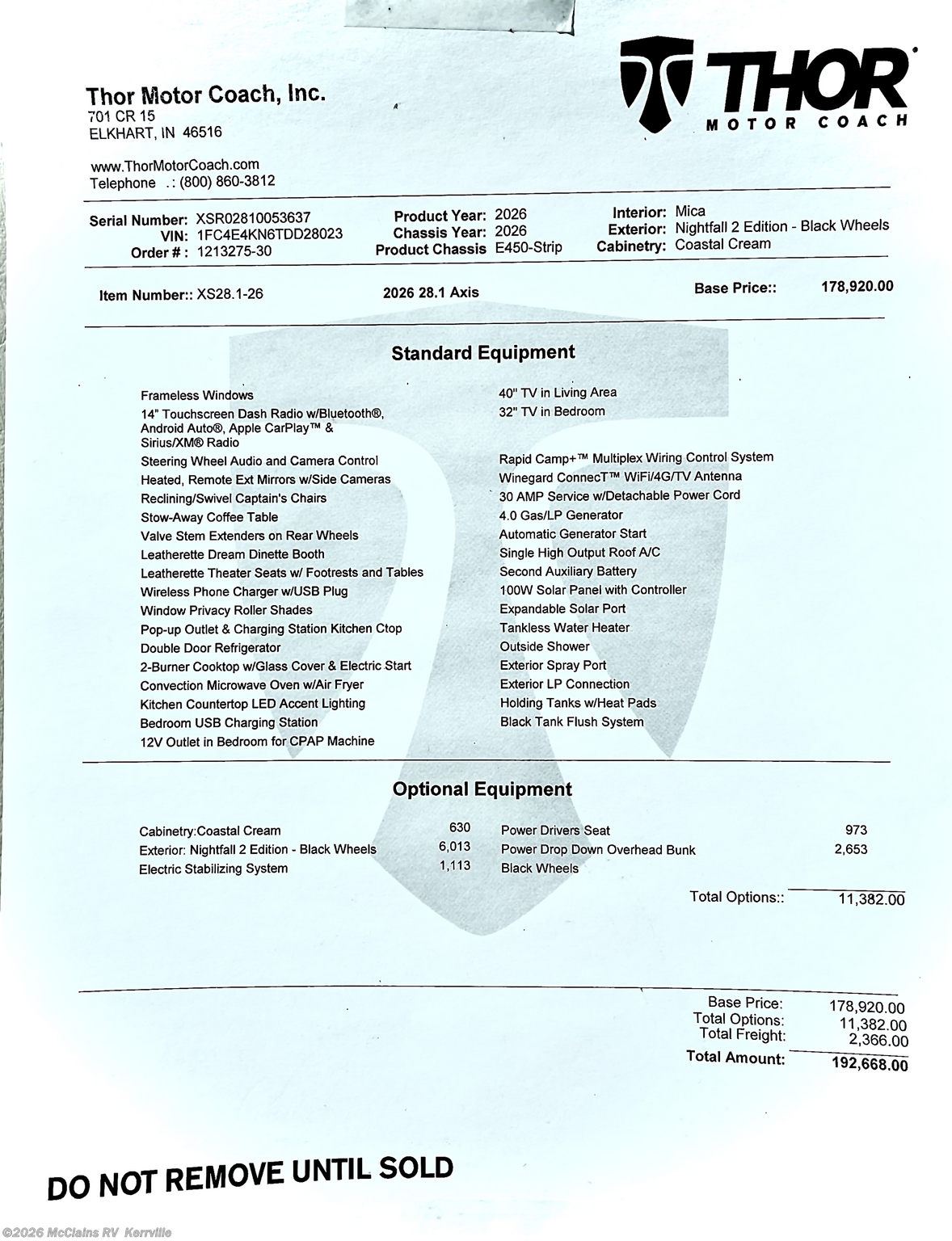 New 2026 Thor AXIS 28.1 available in Kerrville, Texas