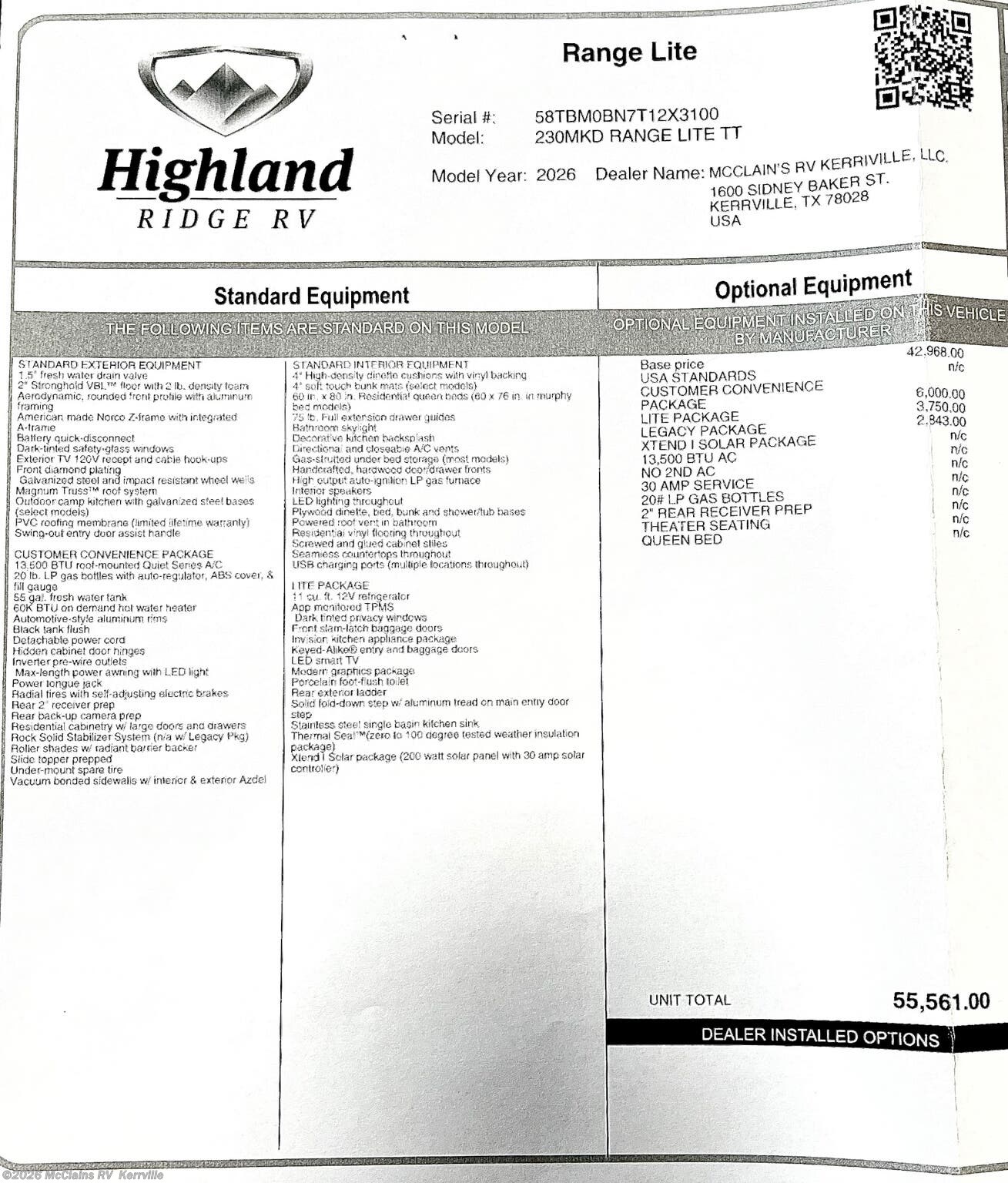 New 2026 Highland Ridge Open Range LITE 230MKD available in Kerrville, Texas