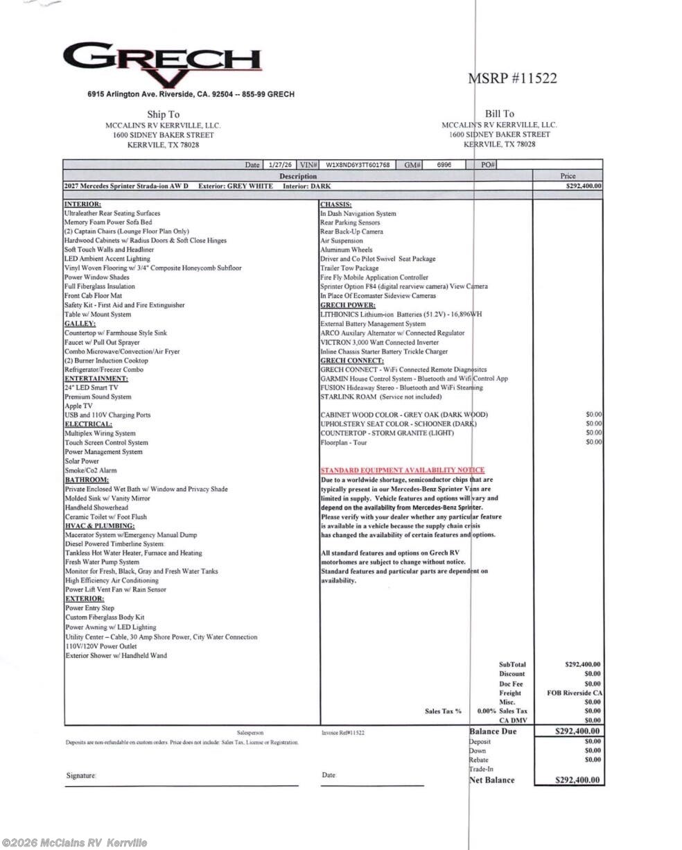 2027 Strada AWD TOUR-ION by Grech RV from McClains RV  in Kerrville, Texas