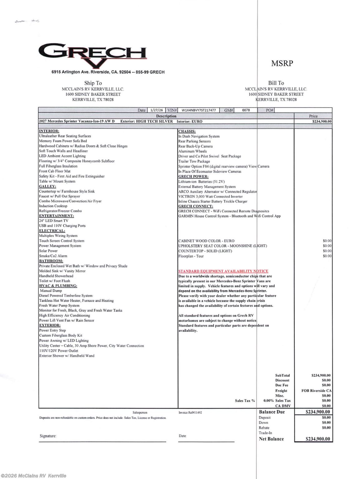 New 2027 Grech RV Vacanza-ion available in Kerrville, Texas