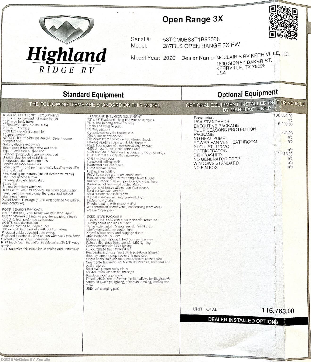 New 2026 Highland Ridge Open Range 3X 287RLS available in Kerrville, Texas
