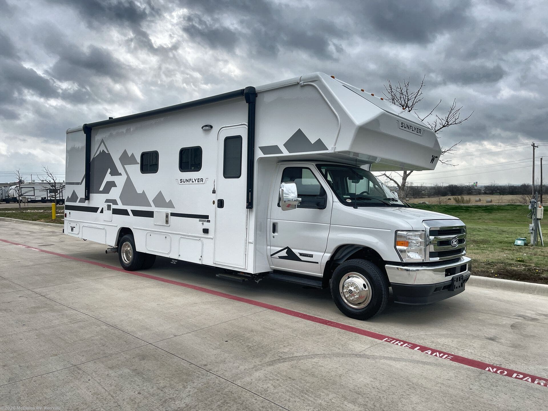 2026 Winnebago Sunflyer 28MB - New Class C For Sale by McClains RV  in Kerrville, Texas features Awning, Fire Extinguisher, Inverter, Keyless Entry, Hitch