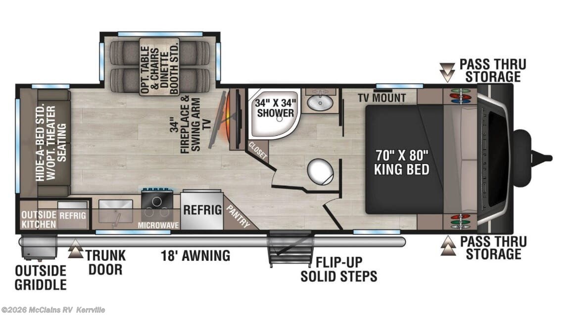 2026 K-Z Connect 241RLK - New Travel Trailer For Sale by McClains RV  in Kerrville, Texas features Slideout, Shower, Bath & 1/2, Microwave, Fire Extinguisher