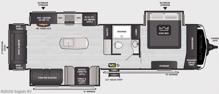 Floorplan of 2025 Keystone Outback 328RL