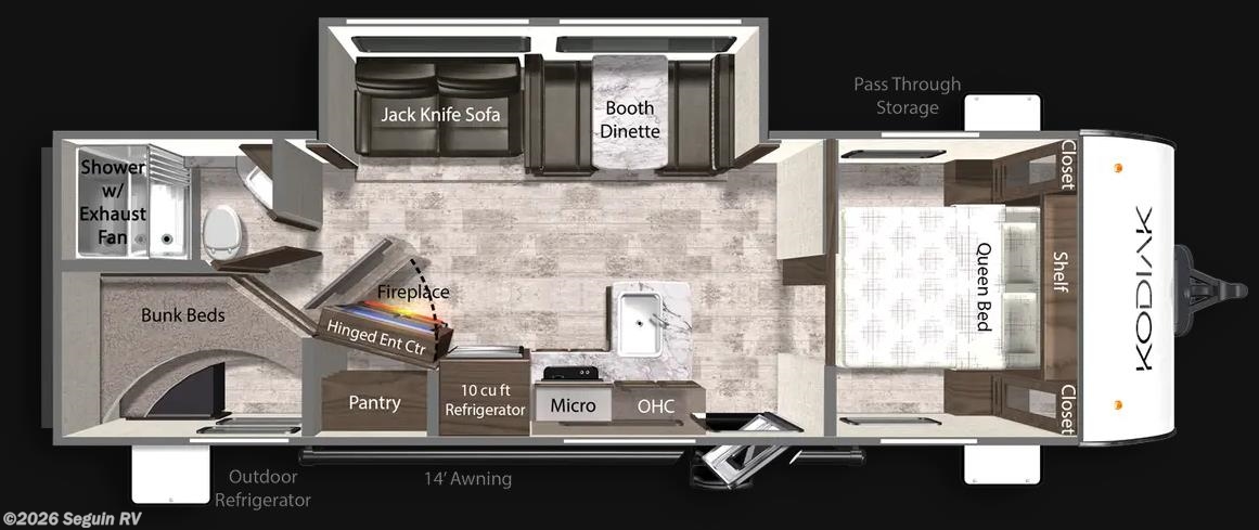 Floorplan of 2025 Dutchmen Kodiak 270BHSL