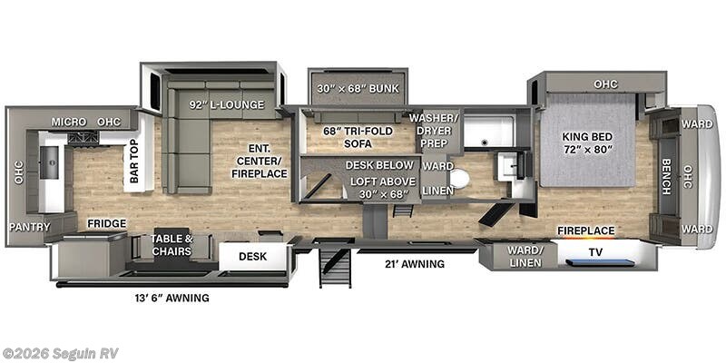 Floorplan of 2025 Palomino Columbus 379MBL