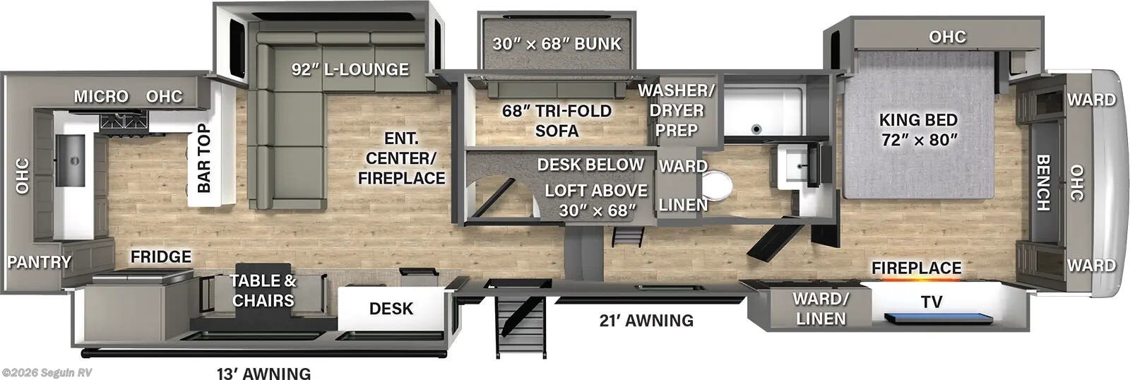 Floorplan of 2025 Palomino Columbus 379MBL
