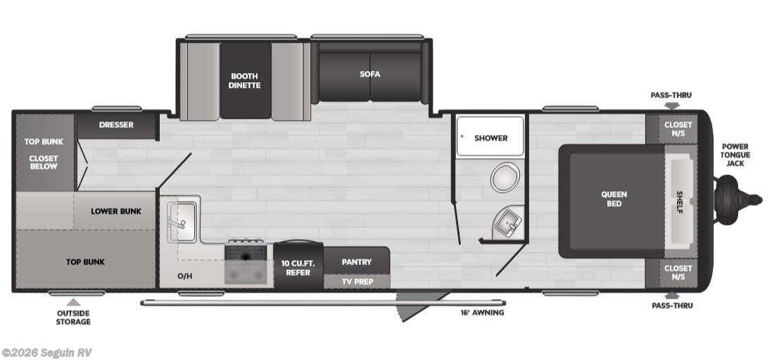 Floorplan of 2025 Keystone Hideout Sport 291BR