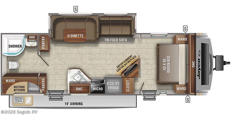 Floorplan of 2021 Jayco White Hawk 27RB