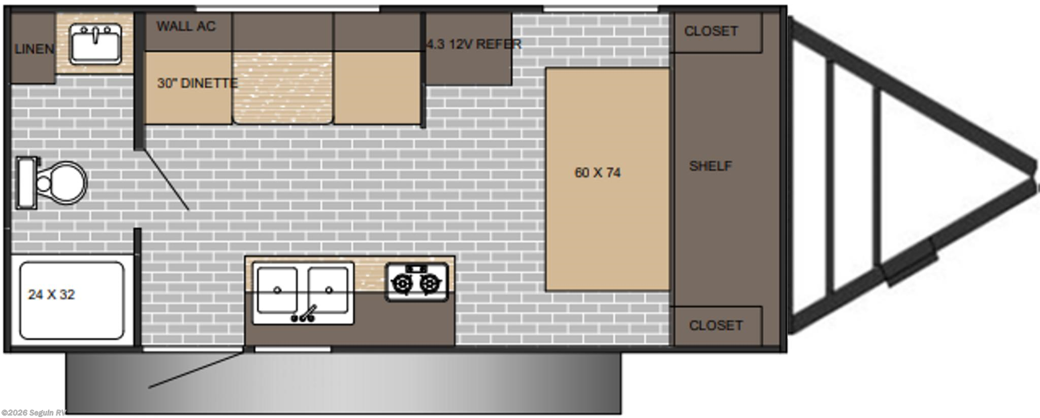 Floorplan of 2026 Sunset Park RV Sun Lite LTD 19RB