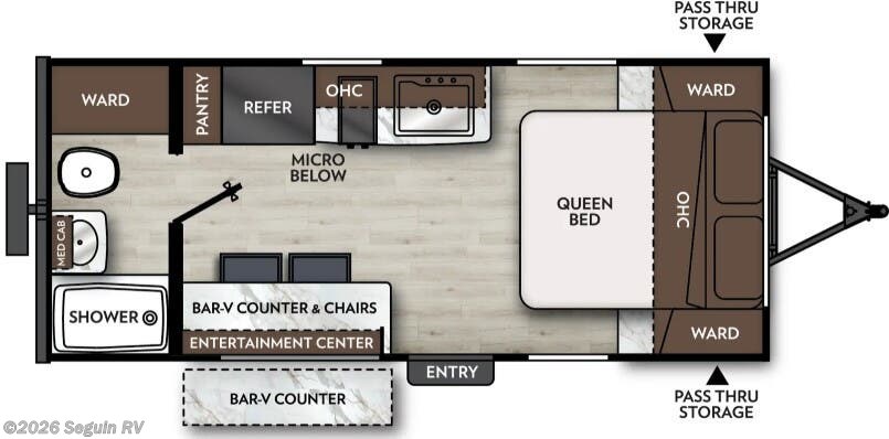 Floorplan of 2026 Coachmen Apex Nano 181RB