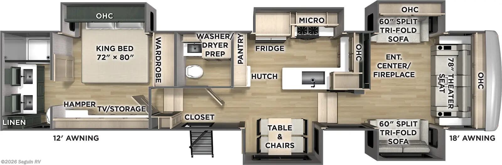 Floorplan of 2026 Forest River Columbus 389FLH