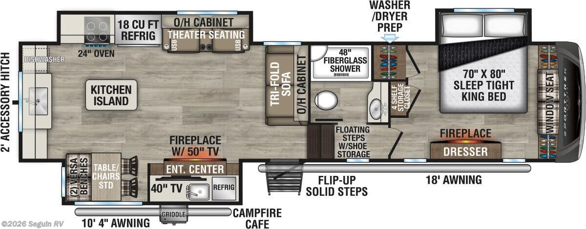 Floorplan of 2026 Venture RV SportTrek 5 Touring Edition STTF353VRK