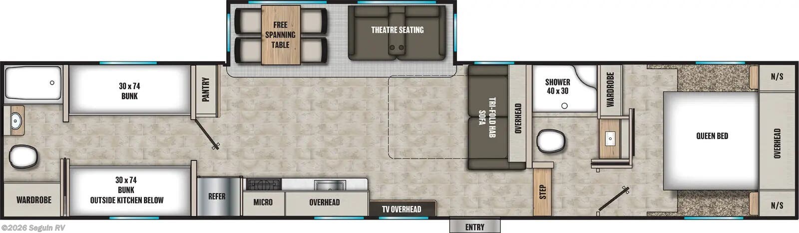 Floorplan of 2026 Coachmen Chaparral Lite 368TBH